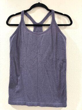 Lululemon Womens Athletic Ebb to Street Tank ribbed purple ash color size 10